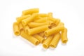 Rigatoni italian pasta on white background Royalty Free Stock Photo