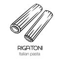 Rigatoni pasta outline icon