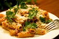 Rigatoni pasta with parsley