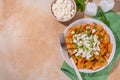 Rigatoni pasta with tomato sauce and cottage cheese Royalty Free Stock Photo