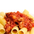Rigatoni with Sausage-Tomato Sauce Royalty Free Stock Photo