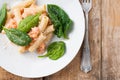 Rigatoni with seafood Royalty Free Stock Photo