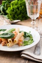 Rigatoni with seafood Royalty Free Stock Photo