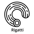 Rigatti icon, outline style Royalty Free Stock Photo