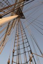 Rigging and sails on the barkentine, Floreana Island, Galapagos Islands