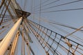 Rigging and sails on the barkentine, Floreana Island, Galapagos Islands