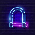 Rigging shackle neon icon. Vector illustration for design. Repair tool glowing sign. Construction tools concept