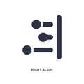 right align icon on white background. Simple element illustration from geometry concept Royalty Free Stock Photo