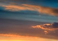 Right aligned sunset cloudscape background