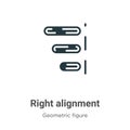 Right alignment vector icon on white background. Flat vector right alignment icon symbol sign from modern geometric figure