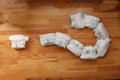 The right amount of diapers for a newborn. Question mark from diapers. Used diapers per day as a child