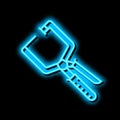 right angle clamp carpenter tool neon glow icon illustration Royalty Free Stock Photo