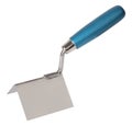 Right angle lute trowel for construction industry over white background