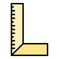 Right angle ruler icon color outline vector Royalty Free Stock Photo