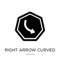 right arrow curved icon in trendy design style. right arrow curved icon isolated on white background. right arrow curved vector Royalty Free Stock Photo