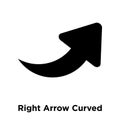 Right Arrow Curved icon vector isolated on white background, log Royalty Free Stock Photo