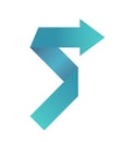 Right arrow, arrow icon or button, with blue color gradation