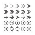 Right Arrow Navigation Icons Collection Vector Set Royalty Free Stock Photo
