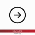 Right arrow, Next button vector icon in modern design style for web site and mobile app Royalty Free Stock Photo