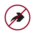 Right arrow with a red slash, right-prohibited sign v.3