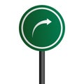 Right arrow road sign with green circle board v.27 Royalty Free Stock Photo