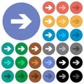 Right arrow round flat multi colored icons Royalty Free Stock Photo