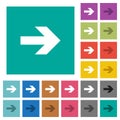 Right arrow square flat multi colored icons Royalty Free Stock Photo