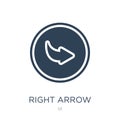 right arrow with turn icon in trendy design style. right arrow with turn icon isolated on white background. right arrow with turn Royalty Free Stock Photo