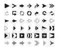 Right arrows. Click next direction symbols digital applicant icons computer vector graphic arrows Royalty Free Stock Photo