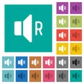 Right audio channel square flat multi colored icons Royalty Free Stock Photo