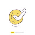 right check tick. checklist mark choice doodle icon sign symbol vector illustration