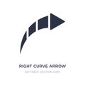 right curve arrow icon on white background. Simple element illustration from UI concept