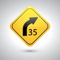 Right curve sign. Vector illustration decorative design Royalty Free Stock Photo