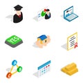 Right decision icons set, isometric style