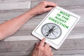 Right direction concept on a tablet Royalty Free Stock Photo