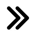 Right double arrow black glyph ui icon