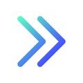 Right double arrow pixel perfect gradient linear ui icon