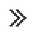 Right double arrow pixelated ui icon Royalty Free Stock Photo