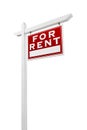 Right Facing For Rent Real Estate Sign Isolated on a White Backgound. Royalty Free Stock Photo