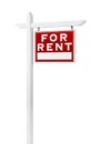 Right Facing For Rent Real Estate Sign Isolated on White Royalty Free Stock Photo