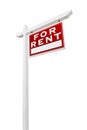 Right Facing For Rent Real Estate Sign Isolated on White Royalty Free Stock Photo