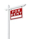 Right Facing For Rent Real Estate Sign Isolated on White Royalty Free Stock Photo