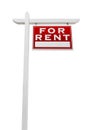 Right Facing For Rent Real Estate Sign Isolated on White Royalty Free Stock Photo