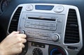 Car Stereo - Adjusting the Volume Royalty Free Stock Photo