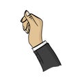 Right hand of businessman vector illustration sketch doodle hand drawn with black lines isolated on white background Royalty Free Stock Photo