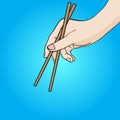 Right Hand using Chopsticks Vector
