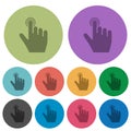 Right handed clicking gesture color darker flat icons Royalty Free Stock Photo