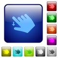 Right handed move down gesture color square buttons