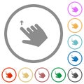 Right handed move up gesture flat icons with outlines