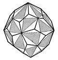 Right Handed Pentagonal Icositetrahedron, vintage illustration